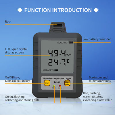 Φαρμακευτική βιομηχανία WIFI LCD Display Θερμοκρασία και υγρασία καταγραφής δεδομένων με αισθητήρα 97 * 72 * 31mm