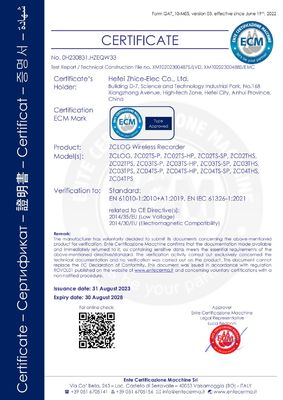 ZC02THS -40-120 Ασύρματος καταχωρητής δεδομένων θερμοκρασίας υγρασίας 125 βαθμών για αυτοκλαβές
